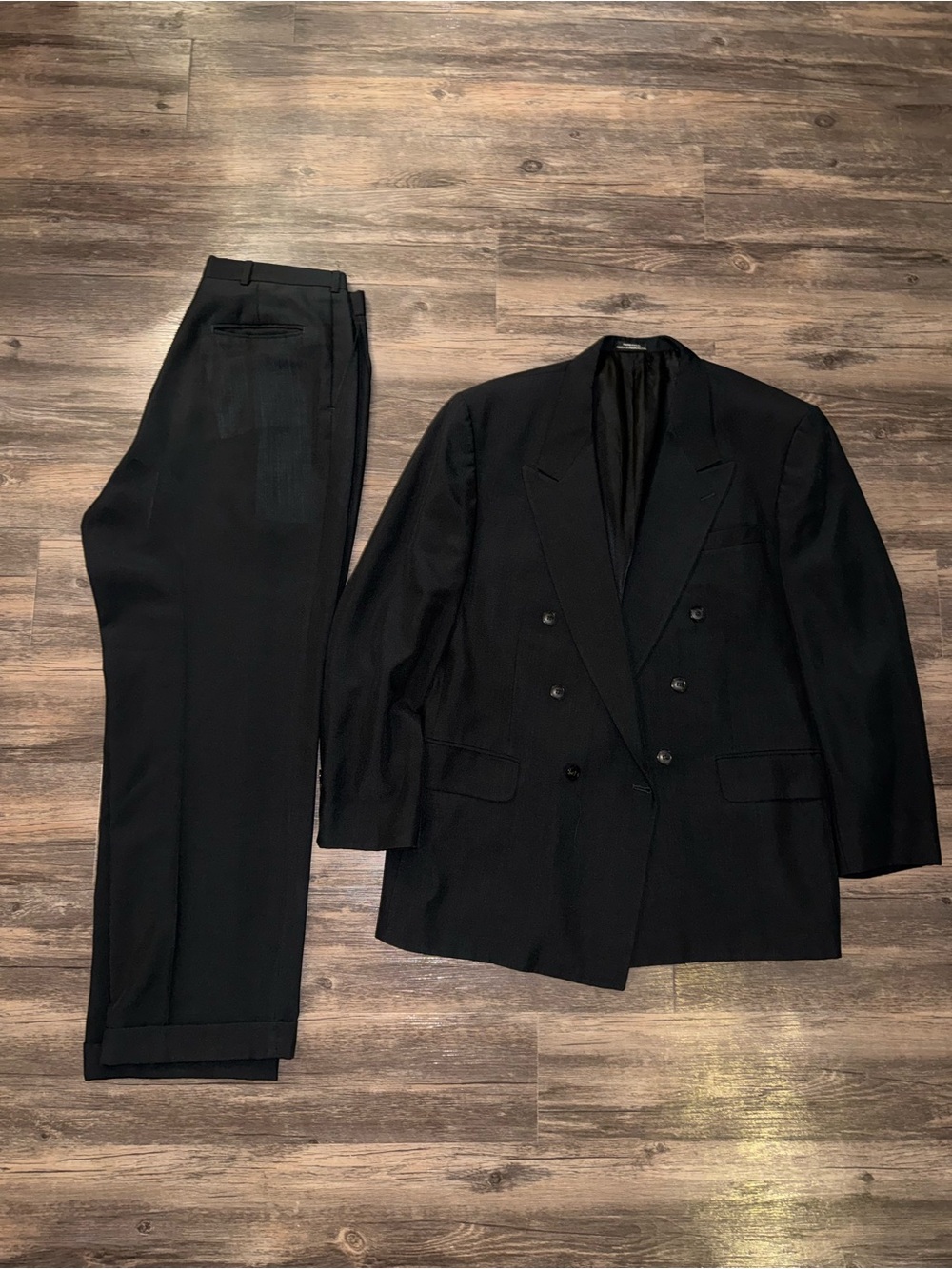 Vintage black double breasted suit
